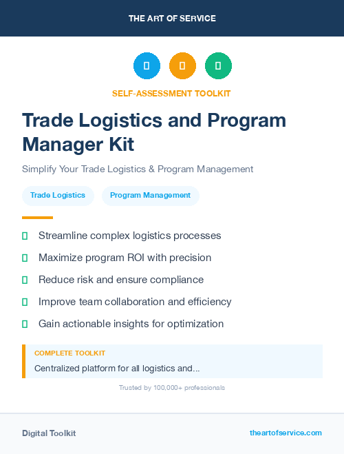 Trade Logistics and Program Manager Kit