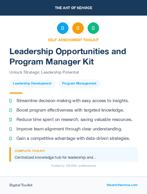 Leadership Opportunities and Program Manager Kit