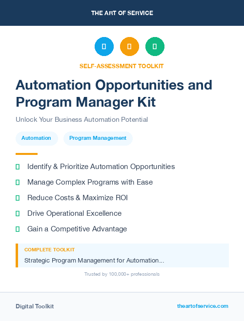 Automation Opportunities and Program Manager Kit