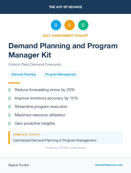 Demand Planning and Program Manager Kit