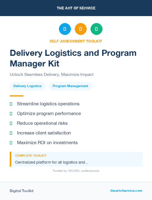 Delivery Logistics and Program Manager Kit