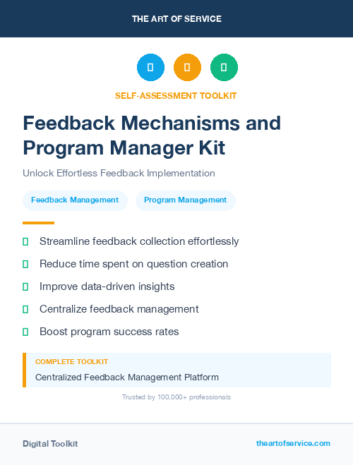 Feedback Mechanisms and Program Manager Kit
