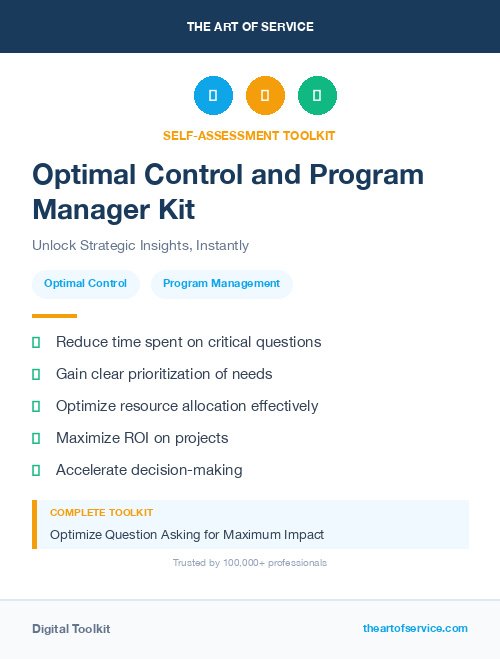 Optimal Control and Program Manager Kit