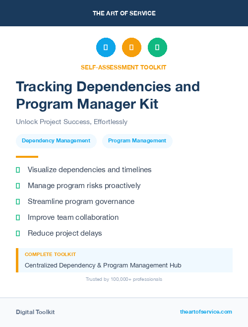 Tracking Dependencies and Program Manager Kit