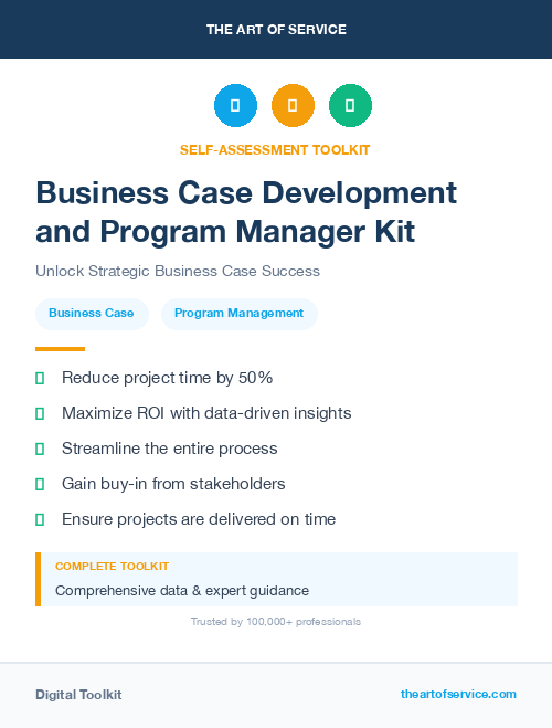 Business Case Development and Program Manager Kit