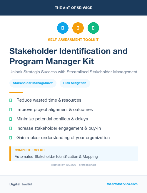 Stakeholder Identification and Program Manager Kit
