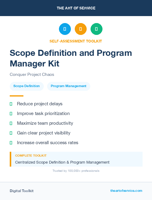 Scope Definition and Program Manager Kit