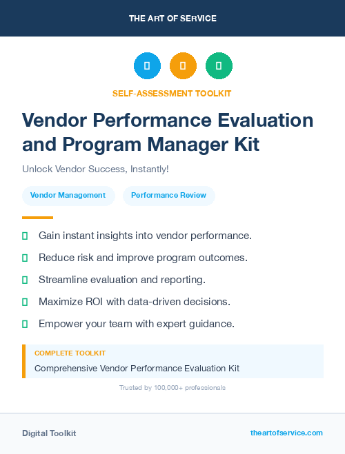 Vendor Performance Evaluation and Program Manager Kit