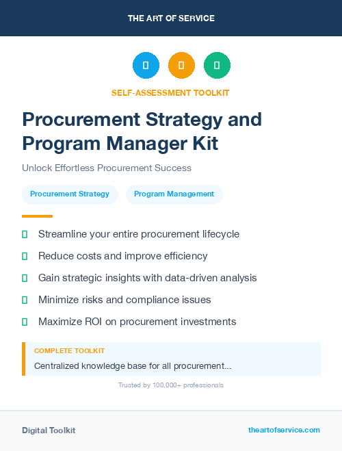 Procurement Strategy and Program Manager Kit