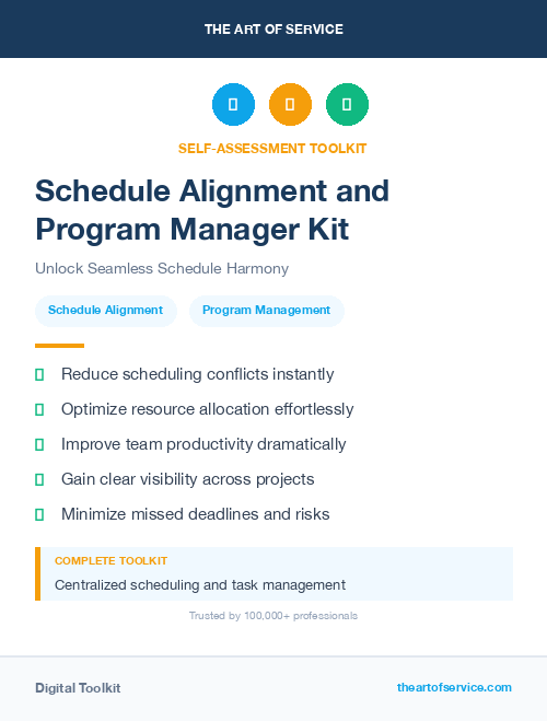 Schedule Alignment and Program Manager Kit