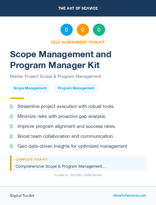 Scope Management and Program Manager Kit