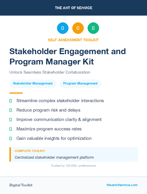 Stakeholder Engagement and Program Manager Kit