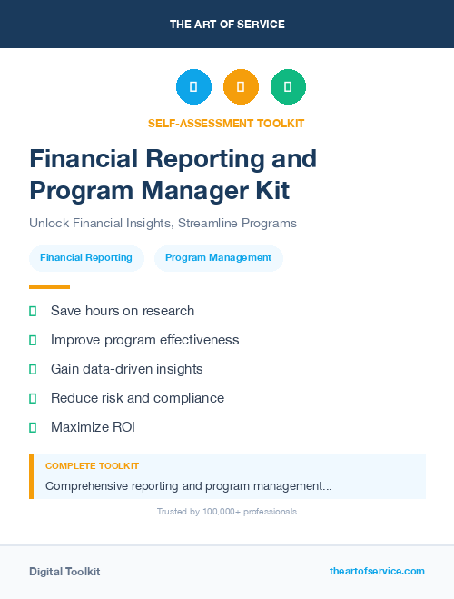 Financial Reporting and Program Manager Kit