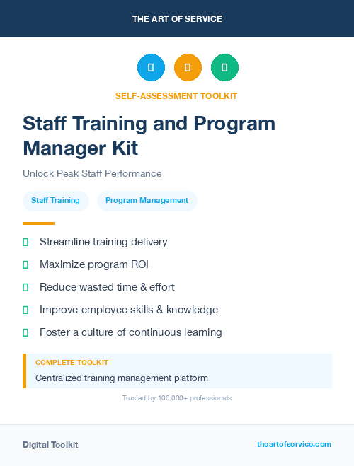 Staff Training and Program Manager Kit