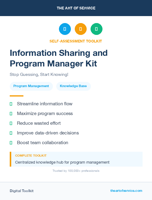 Information Sharing and Program Manager Kit