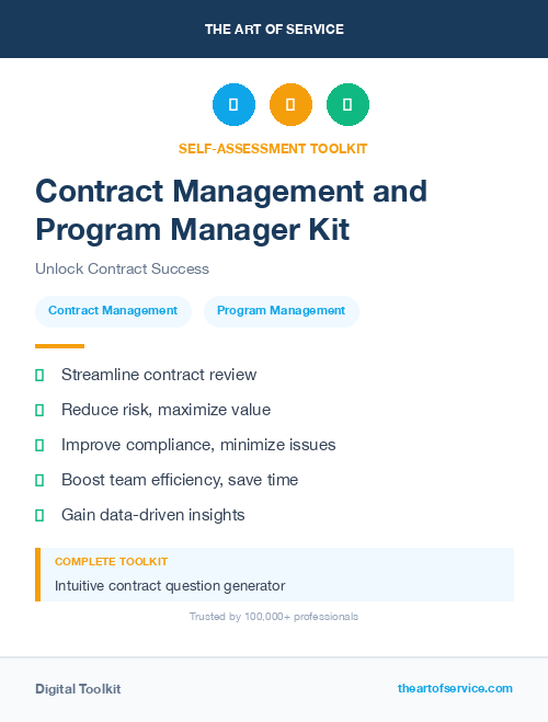 Contract Management and Program Manager Kit