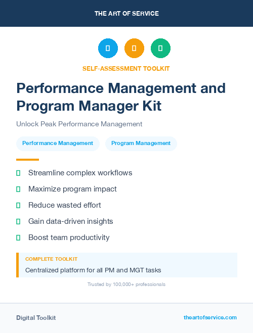 Performance Management and Program Manager Kit