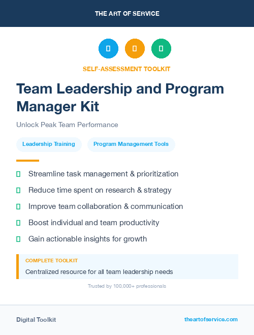 Team Leadership and Program Manager Kit