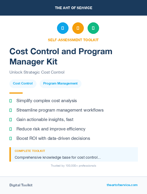 Cost Control and Program Manager Kit