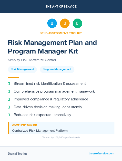 Risk Management Plan and Program Manager Kit