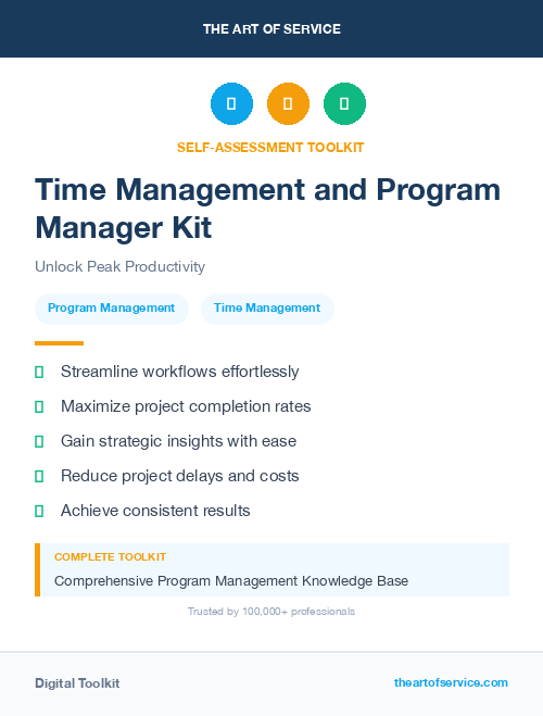 Time Management and Program Manager Kit