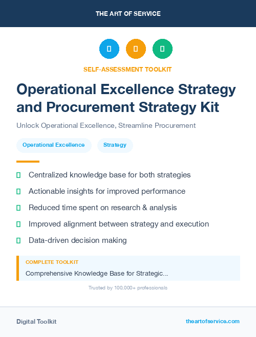 Operational Excellence Strategy and Procurement Strategy Kit