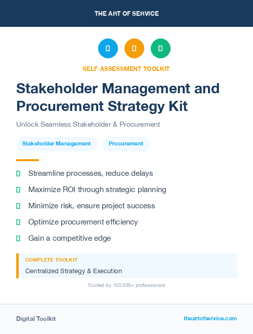 Stakeholder Management and Procurement Strategy Kit