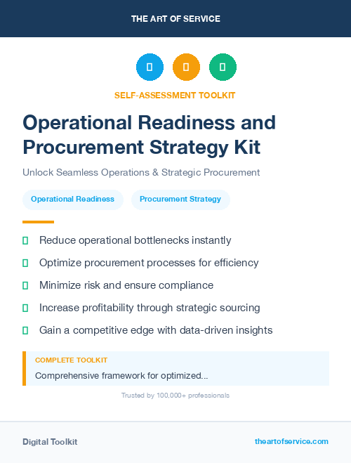 Operational Readiness and Procurement Strategy Kit