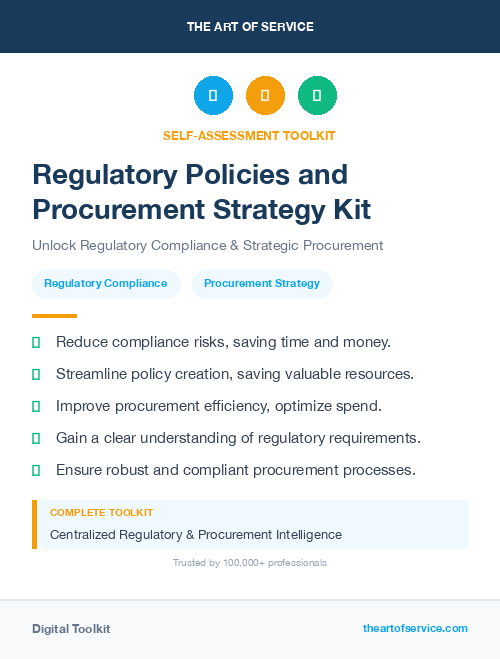 Regulatory Policies and Procurement Strategy Kit