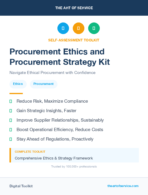 Procurement Ethics and Procurement Strategy Kit