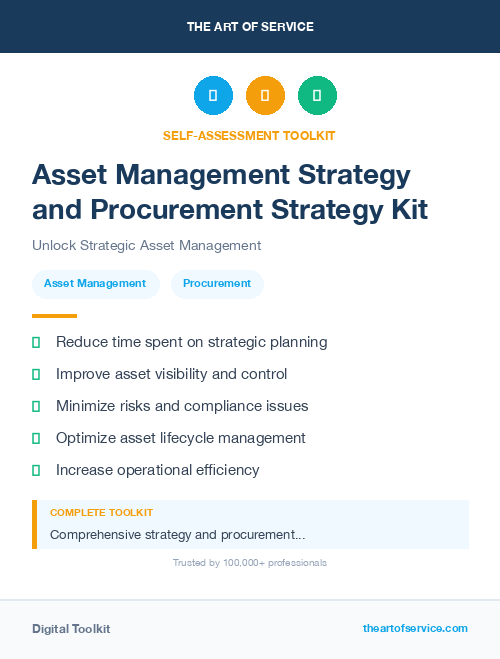 Asset Management Strategy and Procurement Strategy Kit