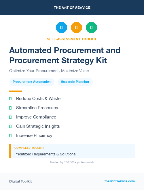 Automated Procurement and Procurement Strategy Kit