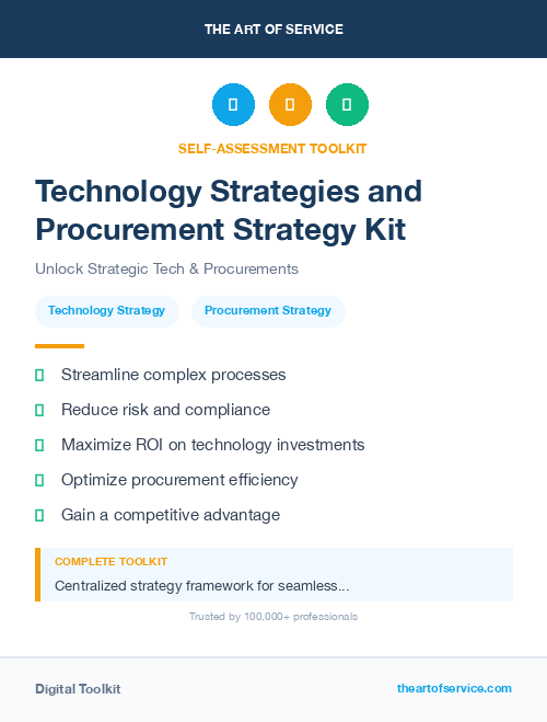 Technology Strategies and Procurement Strategy Kit