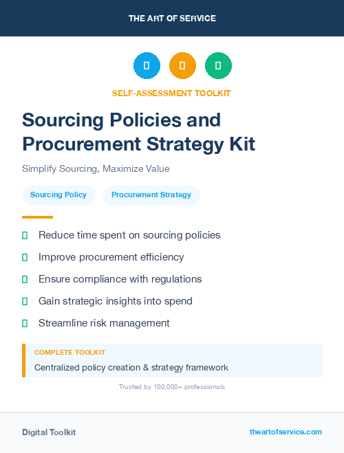 Sourcing Policies and Procurement Strategy Kit