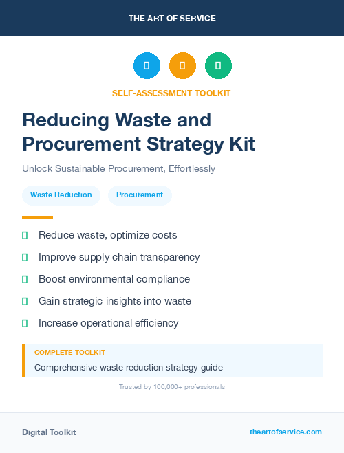 Reducing Waste and Procurement Strategy Kit