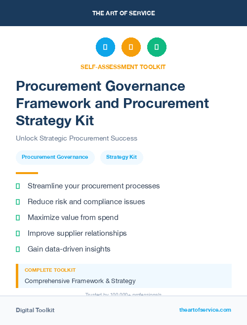 Procurement Governance Framework and Procurement Strategy Kit