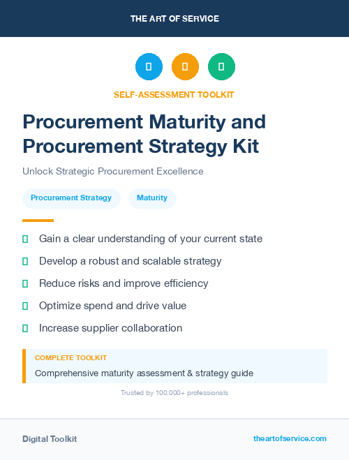Procurement Maturity and Procurement Strategy Kit