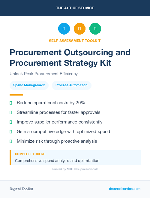 Procurement Outsourcing and Procurement Strategy Kit