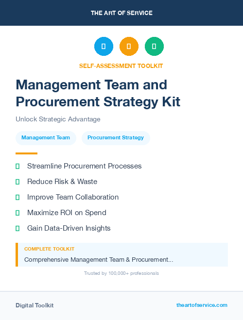 Management Team and Procurement Strategy Kit
