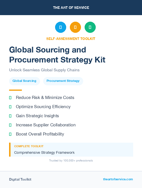 Global Sourcing and Procurement Strategy Kit
