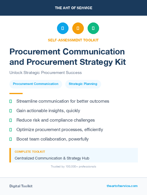 Procurement Communication and Procurement Strategy Kit