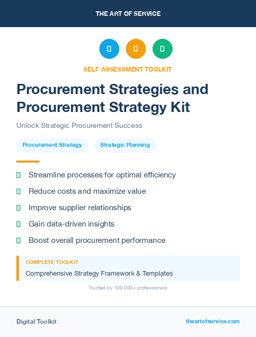 Procurement Strategies and Procurement Strategy Kit