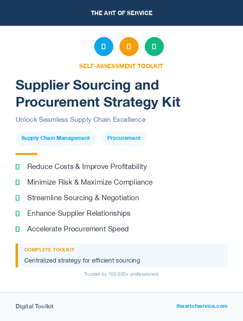 Supplier Sourcing and Procurement Strategy Kit