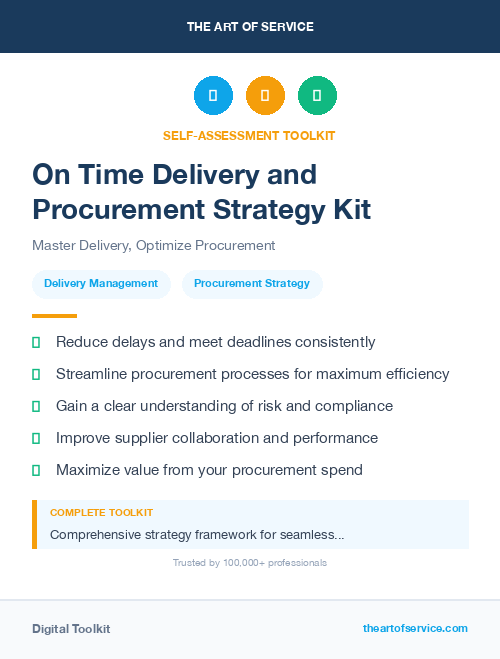On Time Delivery and Procurement Strategy Kit