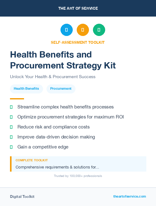 Health Benefits and Procurement Strategy Kit