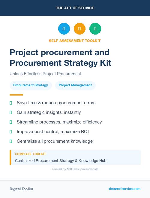 Project procurement and Procurement Strategy Kit