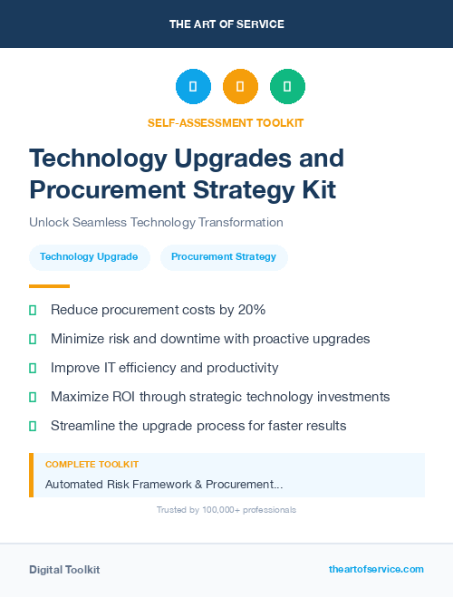 Technology Upgrades and Procurement Strategy Kit