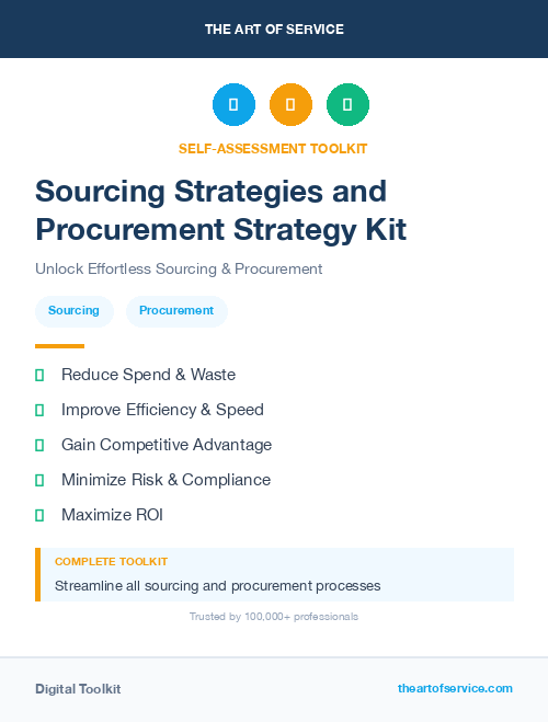 Sourcing Strategies and Procurement Strategy Kit