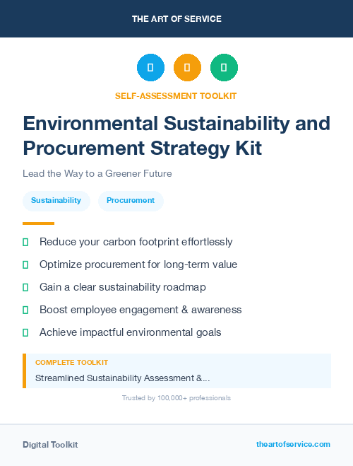 Environmental Sustainability and Procurement Strategy Kit
