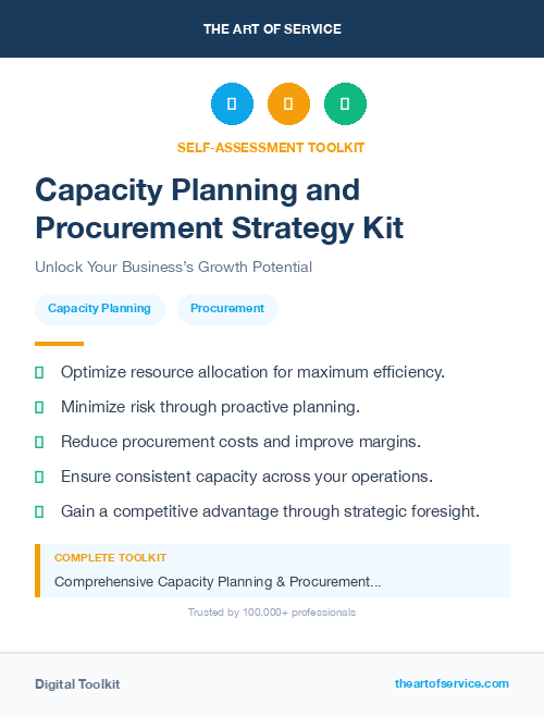 Capacity Planning and Procurement Strategy Kit
